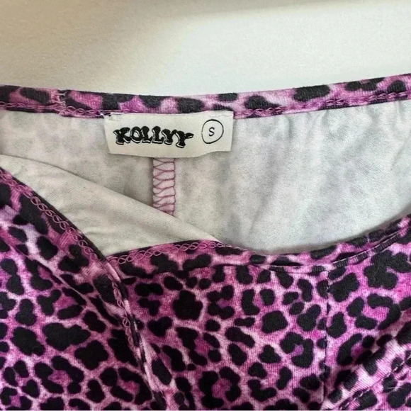 Kollyy retro purple flare leopard y2k pants S - Picture 5 of 6